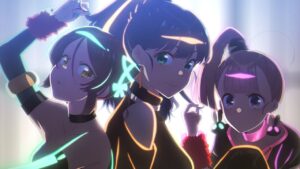 Nhân vật Mako, Uta, Shiori, và Ao trong anime Nhân vật Suzune và Rena trong anime Selection Project
