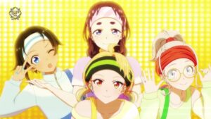 Nhân vật Nagisa, Hiromi, Nodoka, và Ao trong anime Nhân vật Suzune và Rena trong anime Selection Project