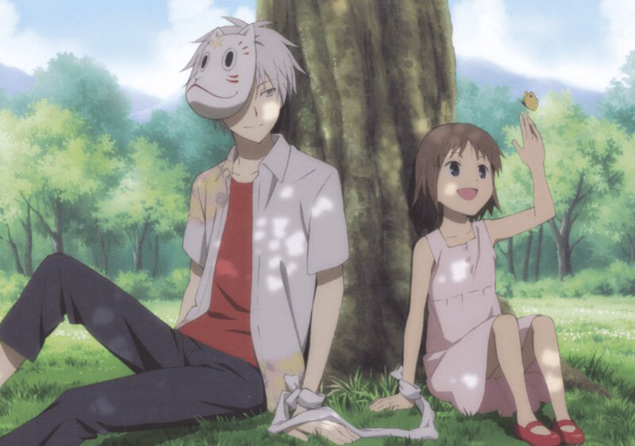 Gin và Hotaru trong anime lạc vào khu rừng đom đóm