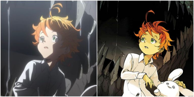 sự khác biệt giữa manga và anime miền đất hứa